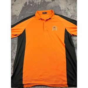Monterey Club Mens XL Orange Black Lakeside Country Club Inverness‎ Golf Polo